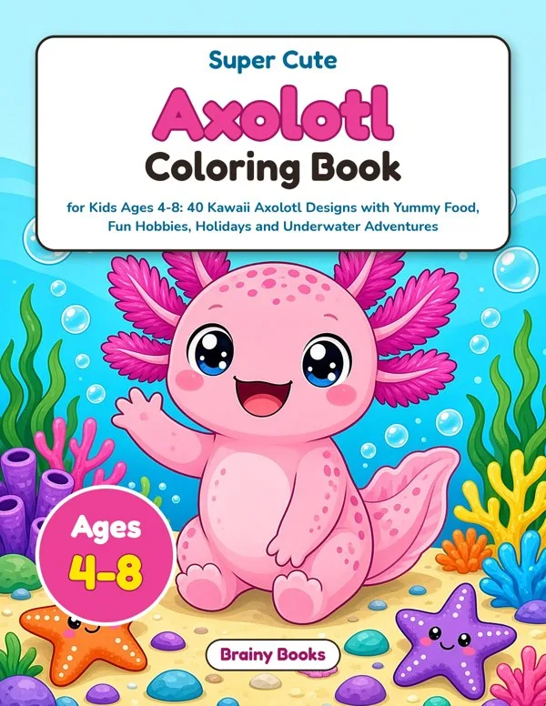 Axolotl coloring book for kids โ cover