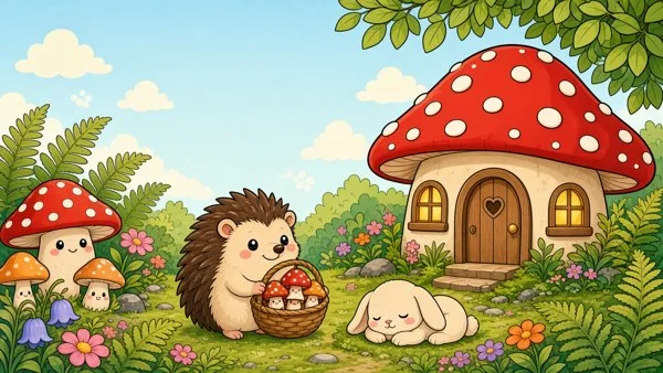 Mushroom coloring book for kids โ cover